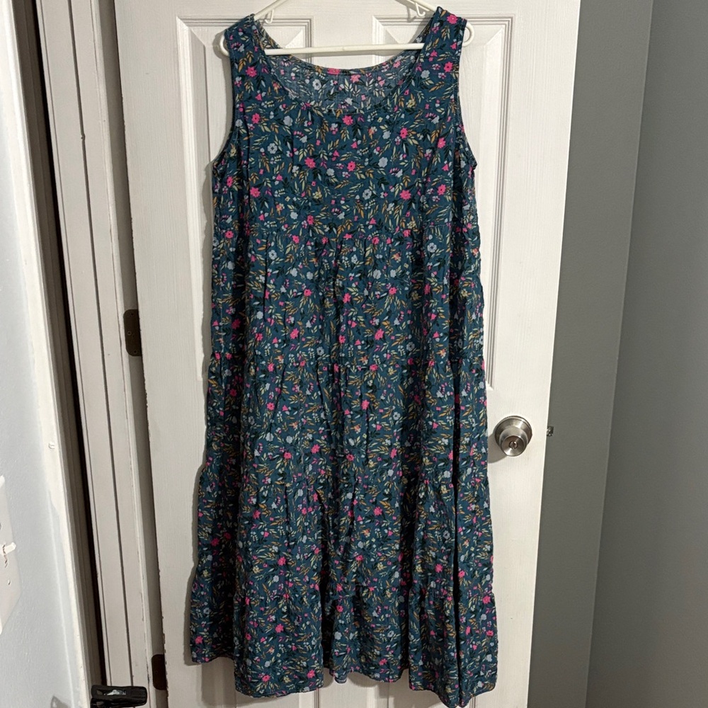 Size 4XL Floral Sleeveless Dress